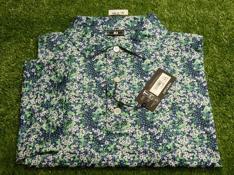 FootJoy Mens Garden Lisle Polo Golf Shirt Navy Blue Large 35145