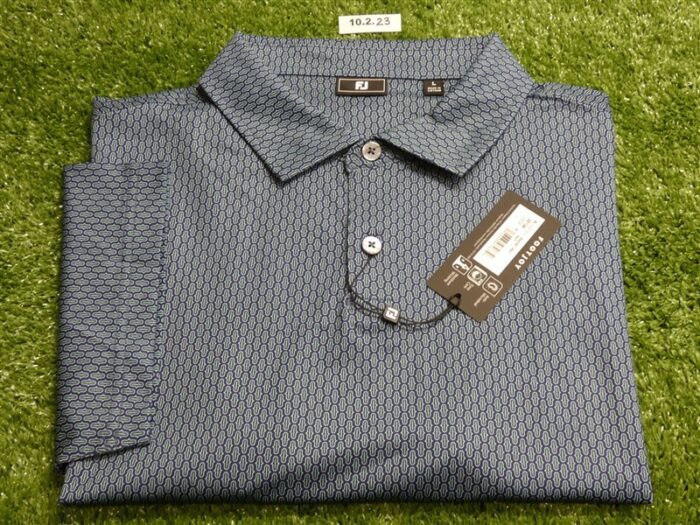 FootJoy Mens Bracket Lisle Polo Golf Shirt Navy Blue Large 35138