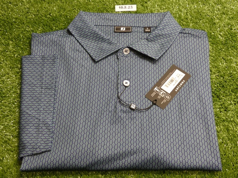 FootJoy Mens Bracket Lisle Polo Golf Shirt Navy Blue Large 35138
