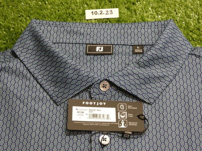 FootJoy Mens Bracket Lisle Polo Golf Shirt Navy Blue Large 35138