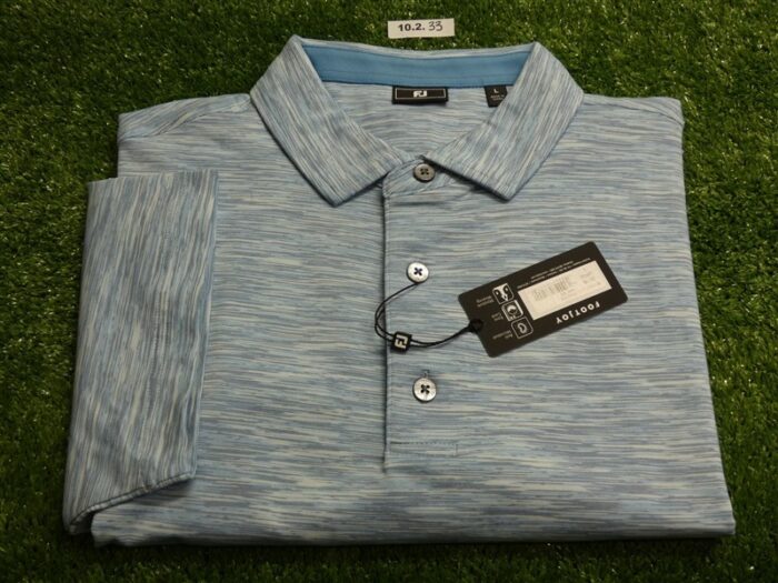 FootJoy Mens Space Dye Lisle Polo Golf Shirt High Tide Large 35176