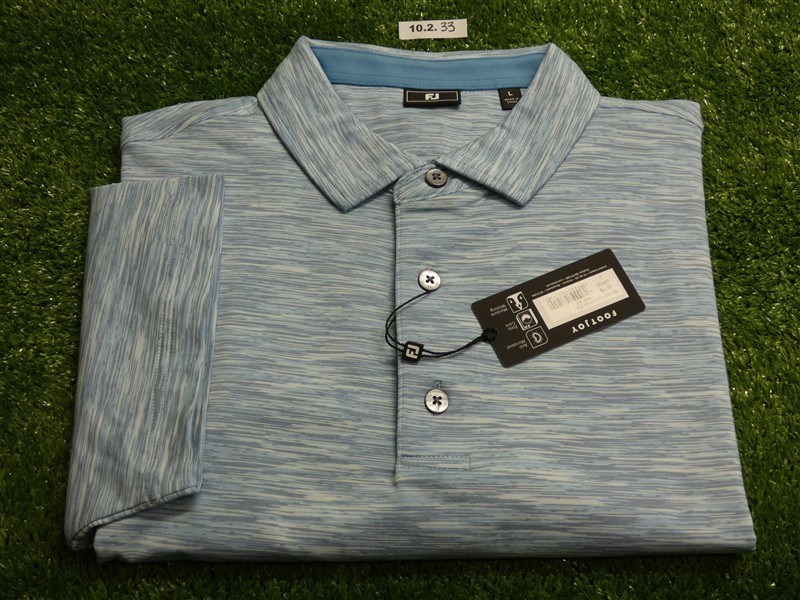 FootJoy Mens Space Dye Lisle Polo Golf Shirt High Tide Large 35176