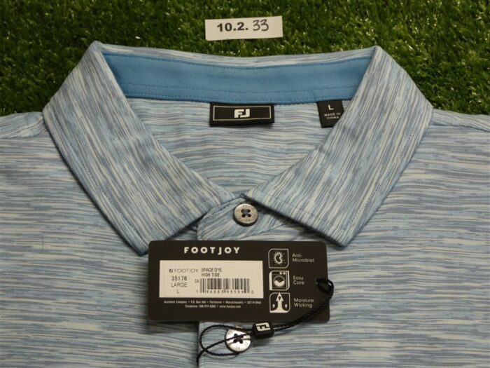 FootJoy Mens Space Dye Lisle Polo Golf Shirt High Tide Large 35176