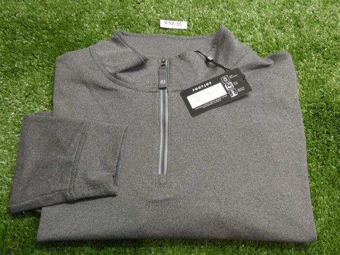 FootJoy Mens Approach Quarter-Zip Golf Pullover Heather Charcoal Large 30491