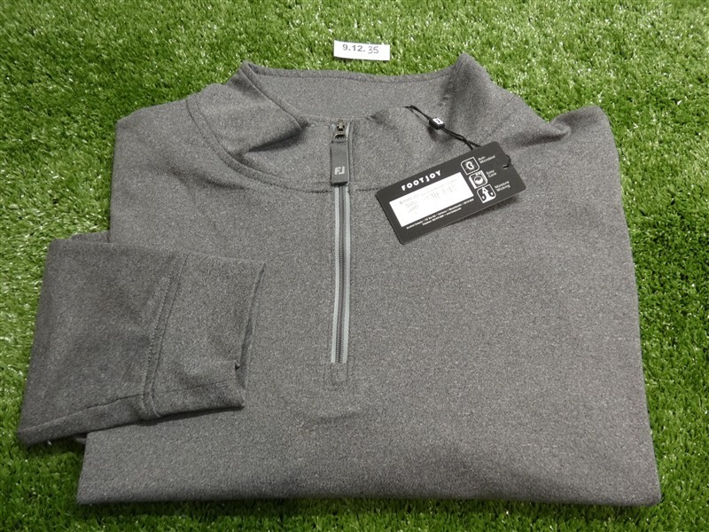 FootJoy Mens Approach Quarter-Zip Golf Pullover Heather Charcoal Large 30491