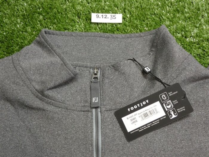 FootJoy Mens Approach Quarter-Zip Golf Pullover Heather Charcoal Large 30491