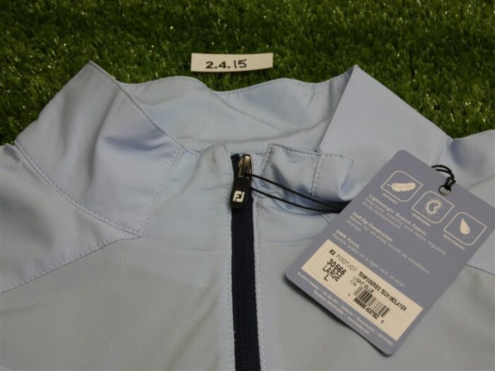 FootJoy Mens TempoSeries Tech Golf Mid-Layer Light Blue Large 30566