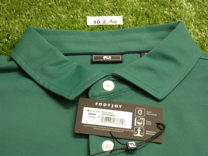 FootJoy Mens Solid Pique Polo Golf Shirt Hunter Green Large 35400