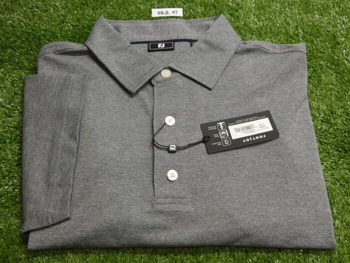 FootJoy Mens Solid Pique Polo Golf Shirt Heather Charcoal Large 28552