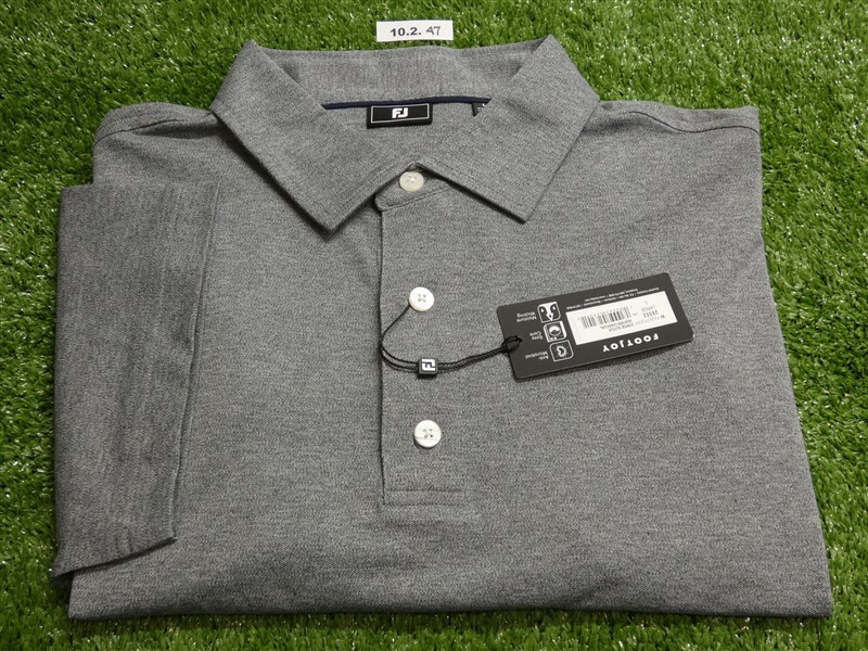 FootJoy Mens Solid Pique Polo Golf Shirt Heather Charcoal Large 28552