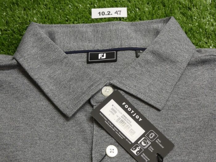 FootJoy Mens Solid Pique Polo Golf Shirt Heather Charcoal Large 28552