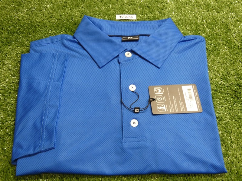 FootJoy Mens Tonal Dot Lisle Polo Golf Shirt Royal Blue Large 30476