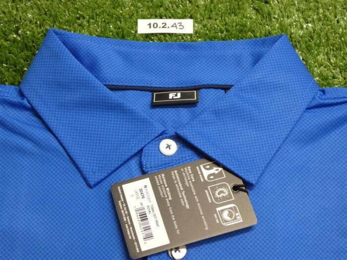 FootJoy Mens Tonal Dot Lisle Polo Golf Shirt Royal Blue Large 30476