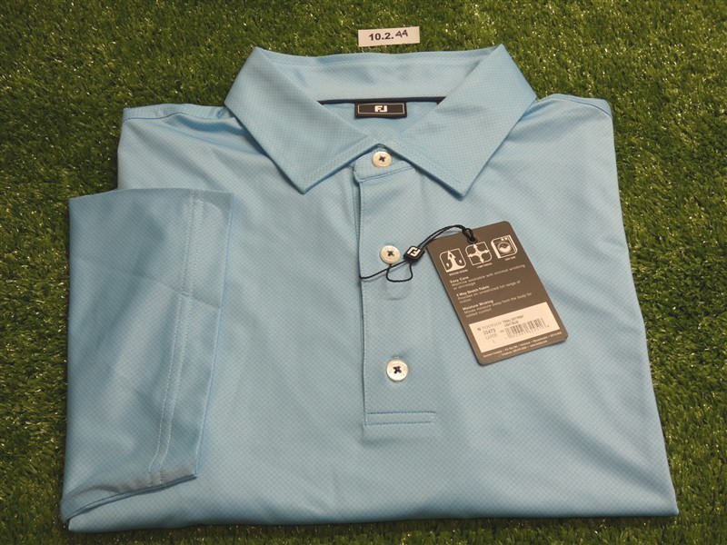 FootJoy Mens Tonal Dot Lisle Polo Golf Shirt Light Blue Large 30472