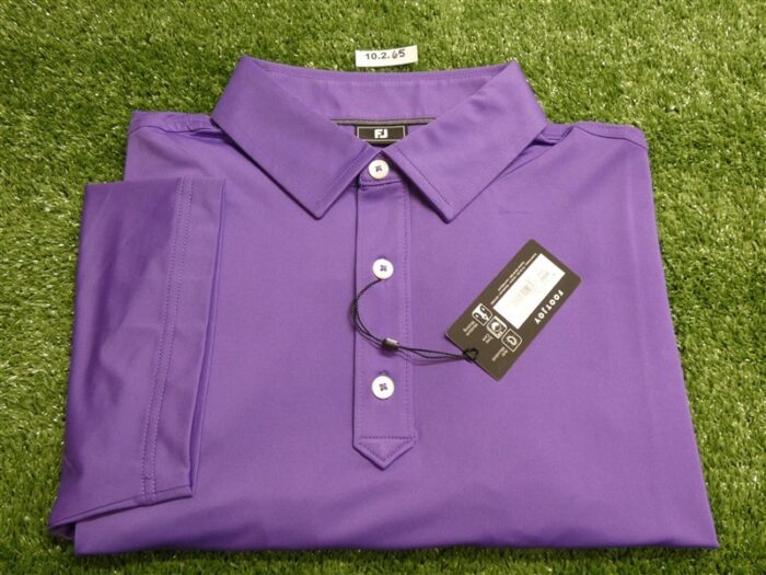 FootJoy Mens Solid Lisle Polo Golf Shirt Violet Large 28562