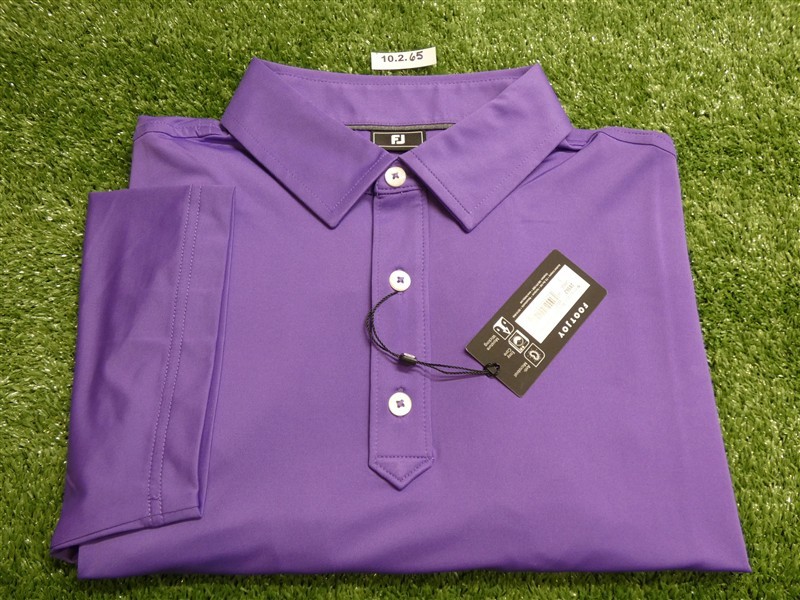 FootJoy Mens Solid Lisle Polo Golf Shirt Violet Large 28562