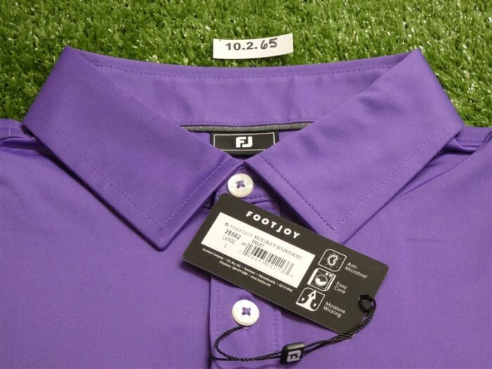 FootJoy Mens Solid Lisle Polo Golf Shirt Violet Large 28562