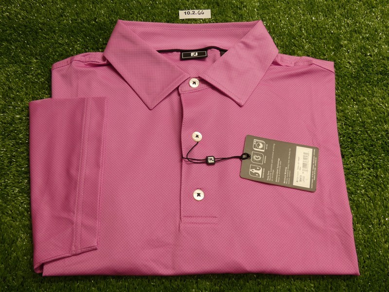 FootJoy Mens Tonal Dot Lisle Polo Golf Shirt Pink Large 30473
