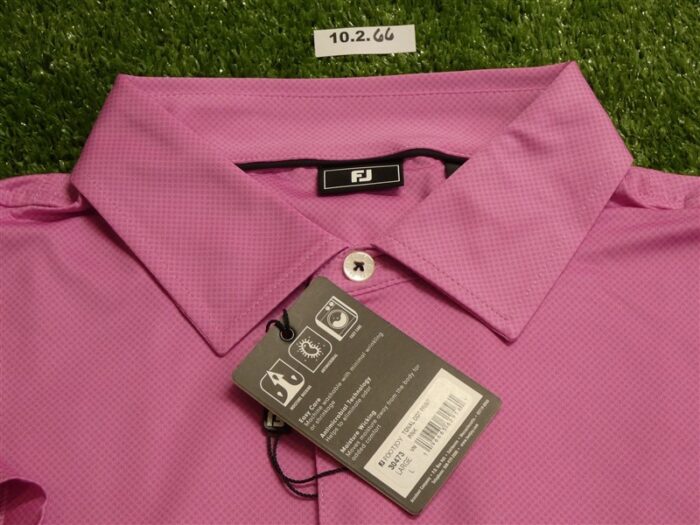 FootJoy Mens Tonal Dot Lisle Polo Golf Shirt Pink Large 30473