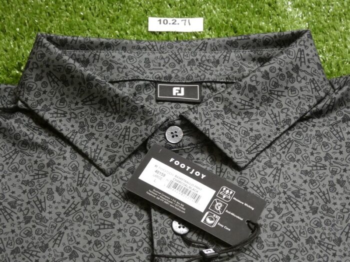 FootJoy Mens Basketball 25 Lisle Polo Golf Shirt Charcoal/Black Large 40159