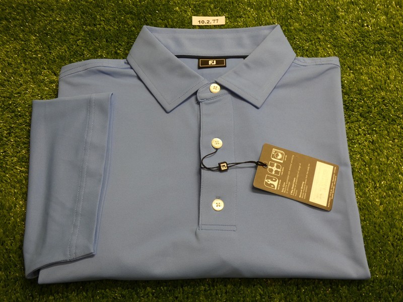 FootJoy Mens Solid Pique Polo Golf Shirt Lagoon Blue Large 26619