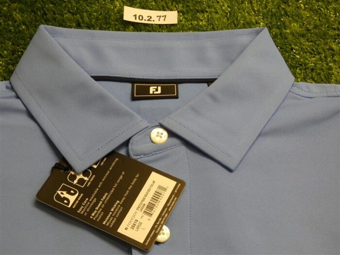 FootJoy Mens Solid Pique Polo Golf Shirt Lagoon Blue Large 26619