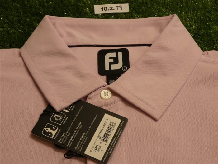FootJoy Mens Solid Pique Polo Golf Shirt Pink Large 26618