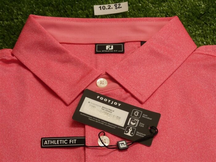 FootJoy Mens Athletic Fit Speckle Lisle Polo Golf Shirt Pink Large 33281
