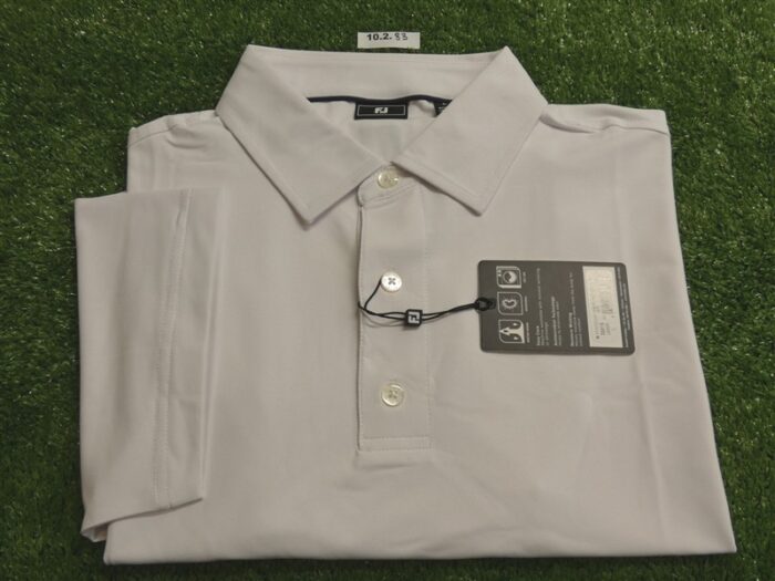 FootJoy Mens Solid Pique Polo Golf Shirt White Large 26619
