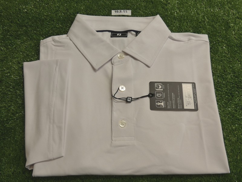 FootJoy Mens Solid Pique Polo Golf Shirt White Large 26619
