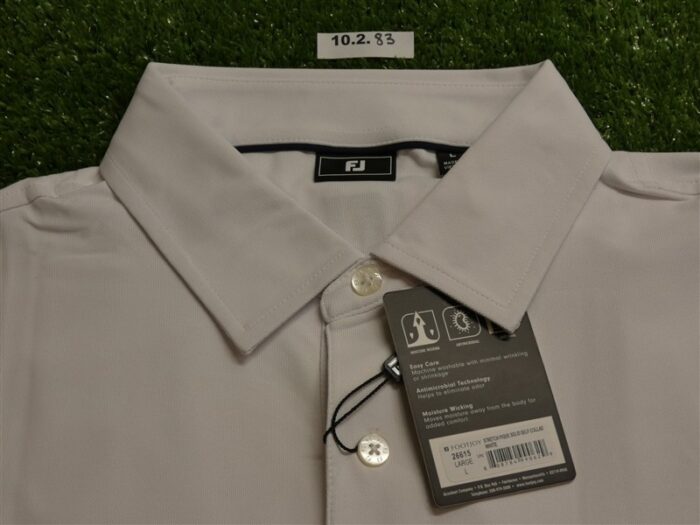 FootJoy Mens Solid Pique Polo Golf Shirt White Large 26619