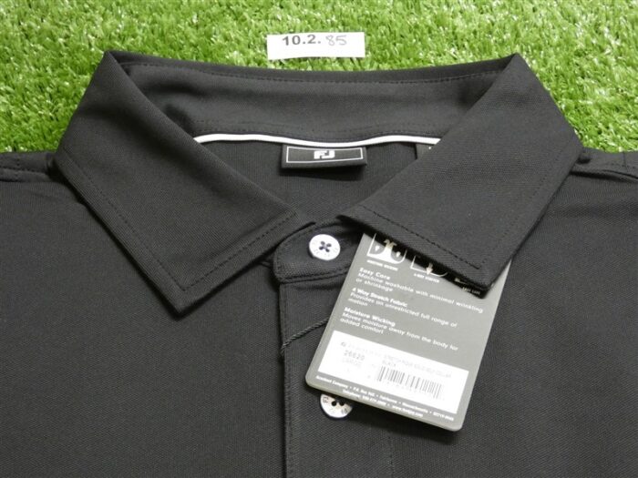 FootJoy Mens Solid Pique Polo Golf Shirt Black Large 26620