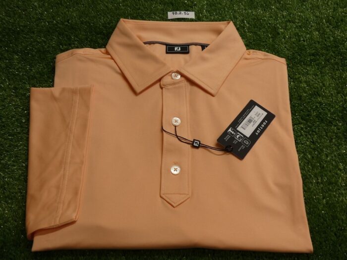 FootJoy Mens Solid Lisle Polo Golf Shirt Sunset Orange Large 30453