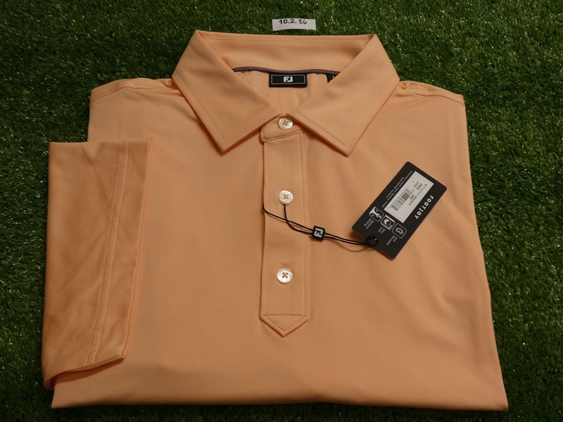 FootJoy Mens Solid Lisle Polo Golf Shirt Sunset Orange Large 30453