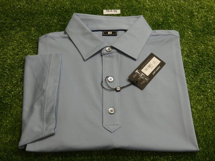 FootJoy Mens Solid Lisle Polo Golf Shirt Sunset Blue Grey Large 33242