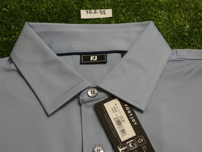 FootJoy Mens Solid Lisle Polo Golf Shirt Sunset Blue Grey Large 33242