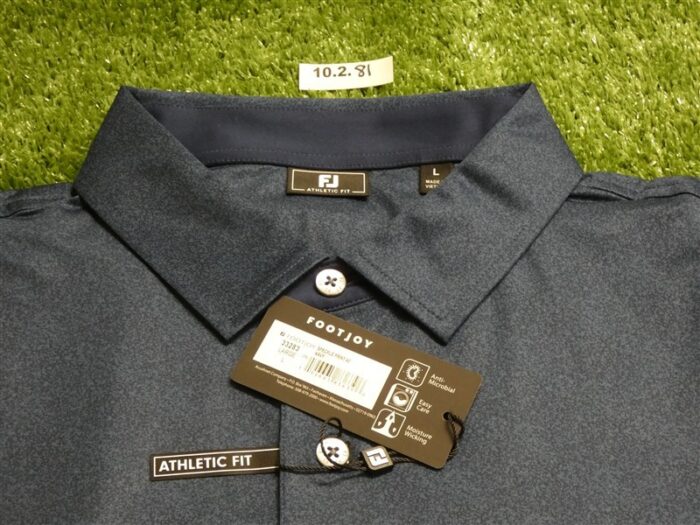 FootJoy Mens Athletic Fit Speckle Lisle Polo Golf Shirt Navy Blue Large 33283