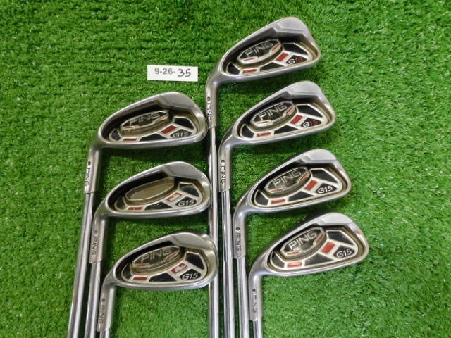 PING G15 Left Hand Irons 5-W & U AWT Regular Steel Black Dot