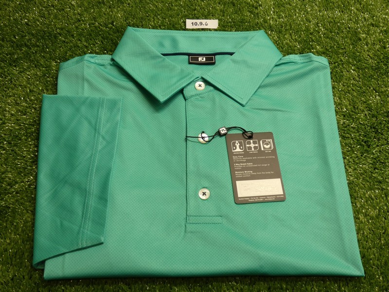 FootJoy Mens Tonal Dot Lisle Polo Golf Shirt Emerald Green Large 30475