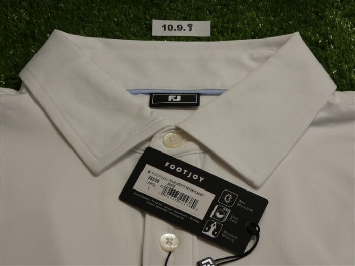 FootJoy Mens Solid Lisle Polo Golf Shirt White Large 28556