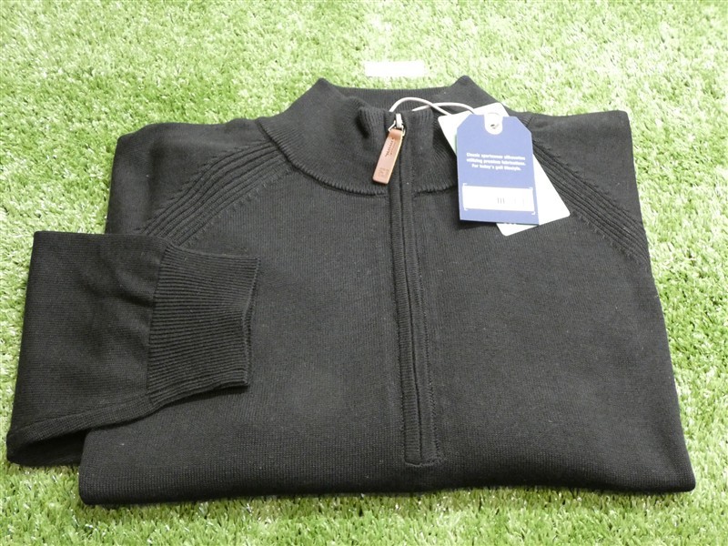 FootJoy Mens Half-Zip Golf Sweater Heather Black Large 30507
