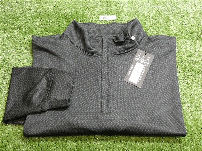 FootJoy Mens Tonal Deco Diamond Quarter-Zip Golf Pullover Black Large 35190