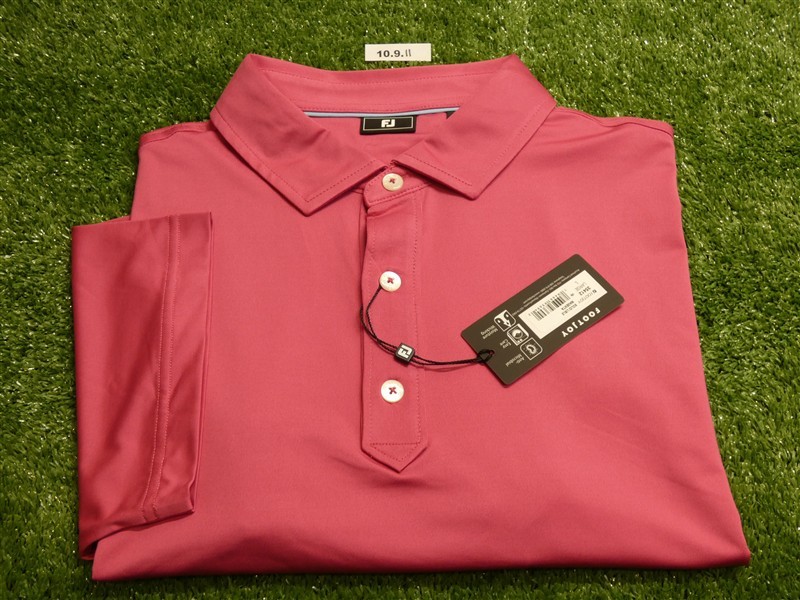 FootJoy Mens Solid Lisle Polo Golf Shirt Heather Magenta Large 35412