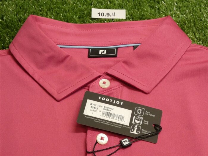 FootJoy Mens Solid Lisle Polo Golf Shirt Heather Magenta Large 35412