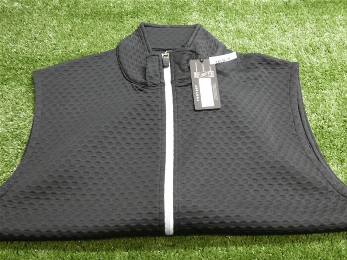 FootJoy Mens Textured Knit Full-Zip Golf Vest Black Large 35195