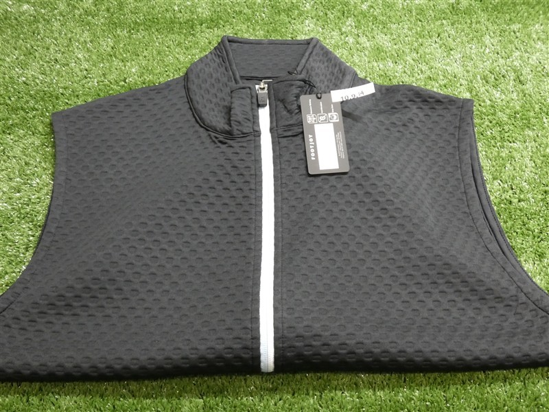 FootJoy Mens Textured Knit Full-Zip Golf Vest Black Large 35195