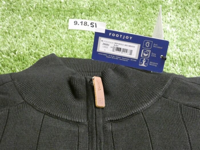 FootJoy Mens Drop Needle Lined Golf Sweater Black Large 29083