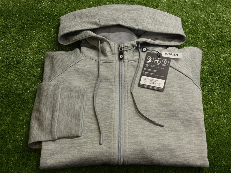 FootJoy Mens Training Full-Zip Golf Hoodie Heather Grey Large 30708