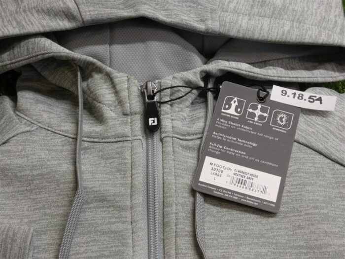 FootJoy Mens Training Full-Zip Golf Hoodie Heather Grey Large 30708