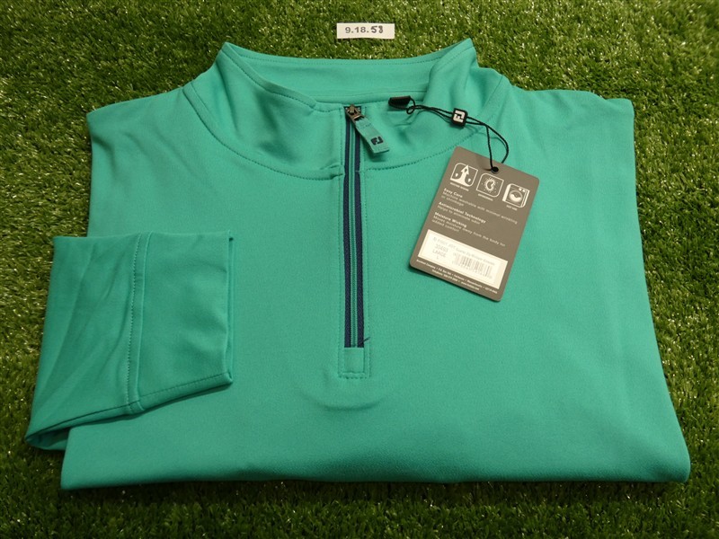 FootJoy Mens Approach Quarter-Zip Golf Pullover Emerald Green Large 30493